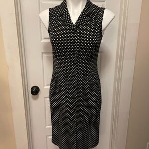 Fenn Wright Manson Black and White Polka Dot Midi Dress